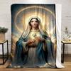Sacred Heart Halo Clouds  Printed Blanket for Living Room Bed Couch lunch break Soft Cozy Blanket for Friend's festival Gift
