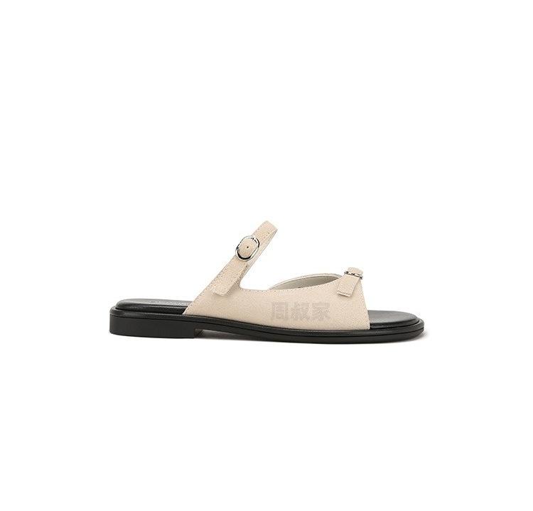 

Sheepskin version Su Yinyin, the same small buckle mop design for vacation and leisure, with flat-bottomed slippers for women s sandals 35
