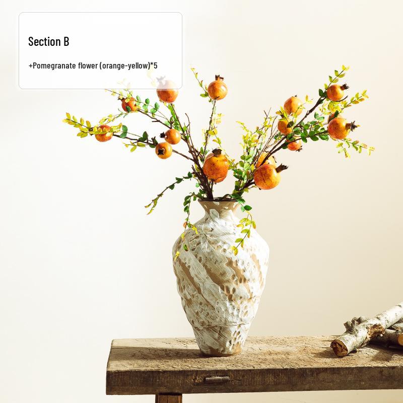 Jingdezhen Wabi-Sabi Keramikvase für Trockenblumen - Retro-Stil für Wohnzimmer oder Esstisch