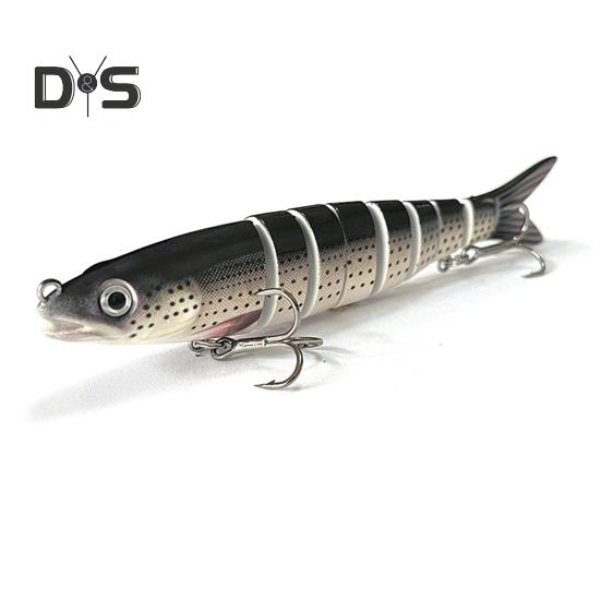 13.5CM/19G Multi-Jointed Fishing Lure with Hooks Slow Sinking 8-Section Swimbait Bionic Hard Artificial Bait Freshwater Saltwater Fishing Accessories