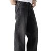 Trendy brand high-end black and gray jeans men's new vi high street American retro loose straight jeans