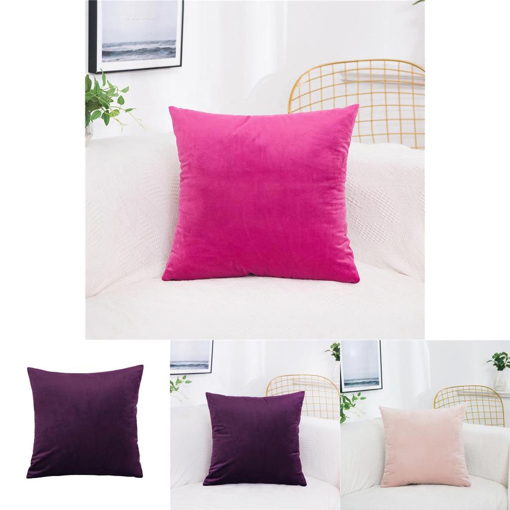 Super Soft 16" Velvet Plain Cushion Cover In Solid Colors For Stylish Home Decor