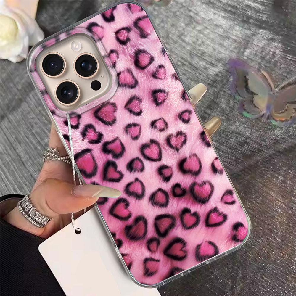 Gold Leopard Fashion Women INS Phone Case for iphone 17 Air 16 15 14 13 11 12 Pro Max 7 8 Plus X XS XR SE 2022 2020 16e Cover