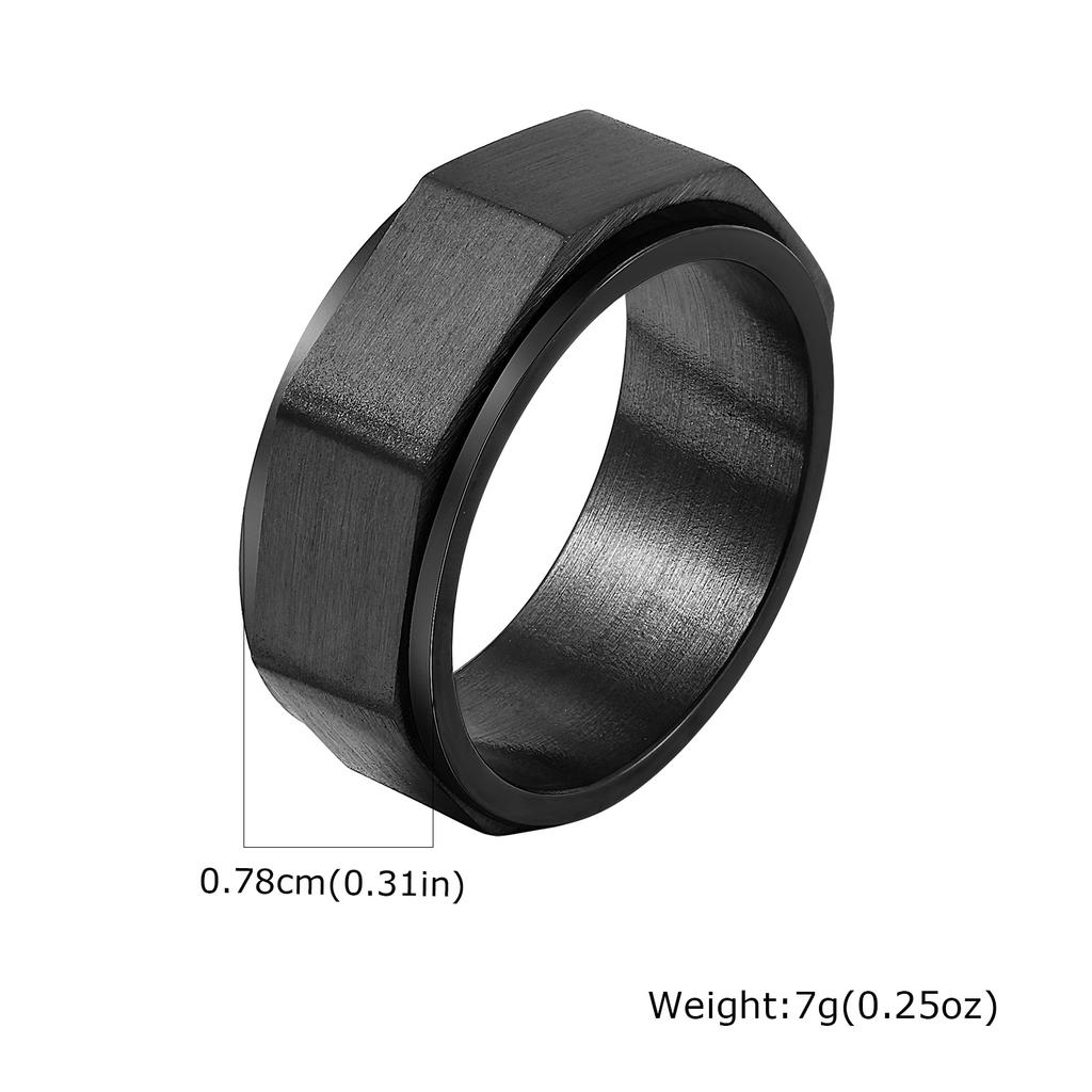 Stylish Hexagon Stainless Steel Ring for Men,Relieving Anxiety Decompression Neutral Spinner Ring,Trendy Casual Gifts