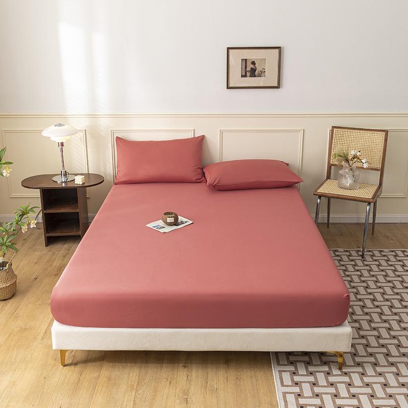 

Однотонная хлопковая простыня, цельная, 100% чистый хлопок, одеяло, одинарная наволочка, трехпредметный набор, одинарная, двуспальная, студенческое общежитие, шапка на кровать pillowcase 48 × 74cm2 only