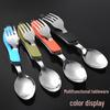 Camping Multifunctional Stainless Steel Cutlery Set: Folding Knife, Fork, and Spoon.