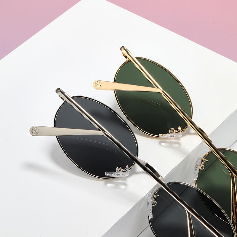 Small Frame Retro Oval Sunglasses Fashionable Men'S And Women'S Street Photography Sunglasses Trendy Round Frame Sunglasses