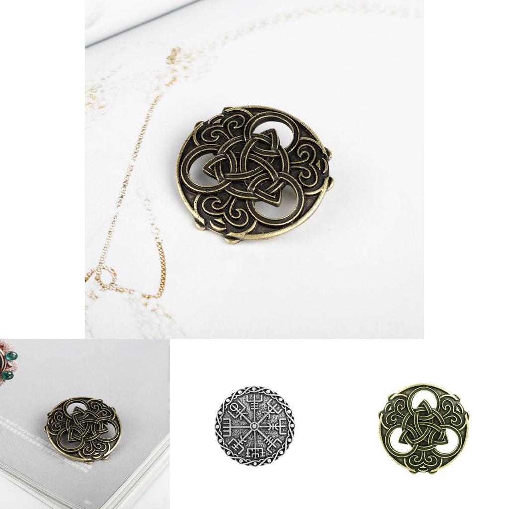 Celtic Knot Brooch With Electroplated Finish For Casual Daily Wear