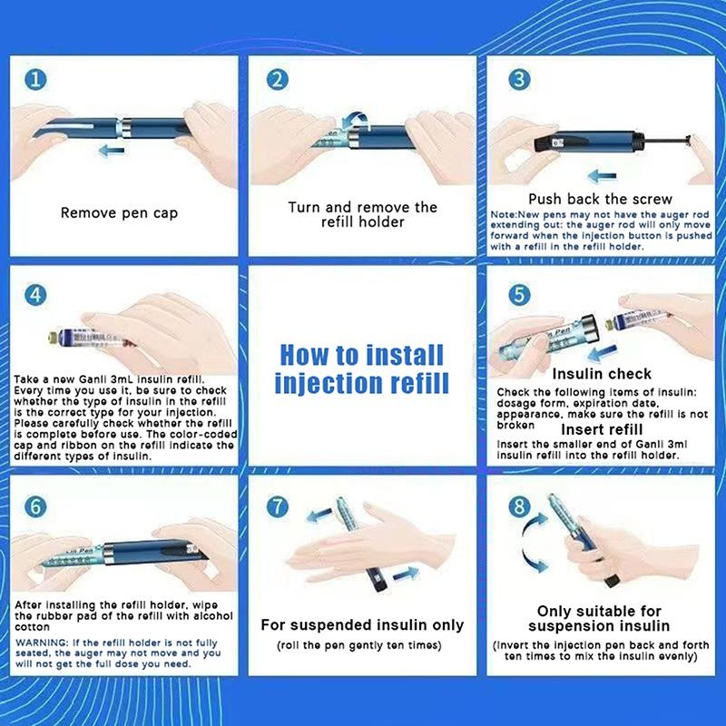 3ML Portable Insulin Pen Diabetes Patients Use Travel Home Insulin Injection For Diabetes