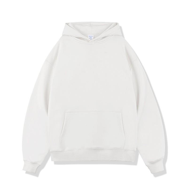 2026 Fall Winter Mens Heavyweight Hooded Sweatshirt 450GSM Fleece Lined Plain Pullover