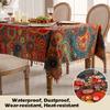 New Colorful Fringe Tablecloth with Printed Pattern Dust-Proof Dining Table Cover Waterproof Rectangular Coffee Table Cover for Home Use