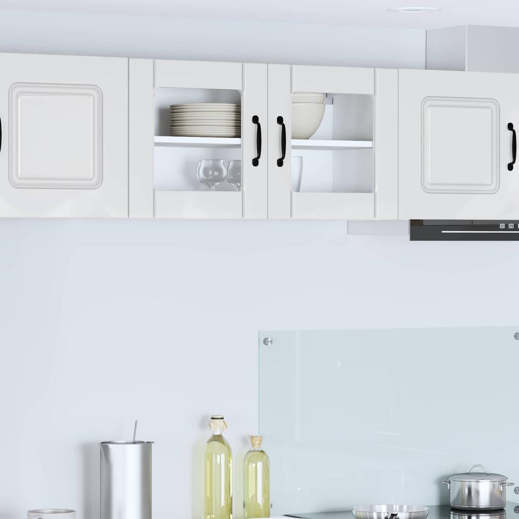 Lucca Wall Mounted Glass Cabinet High Gloss White 80 X 31 X 40 Cm