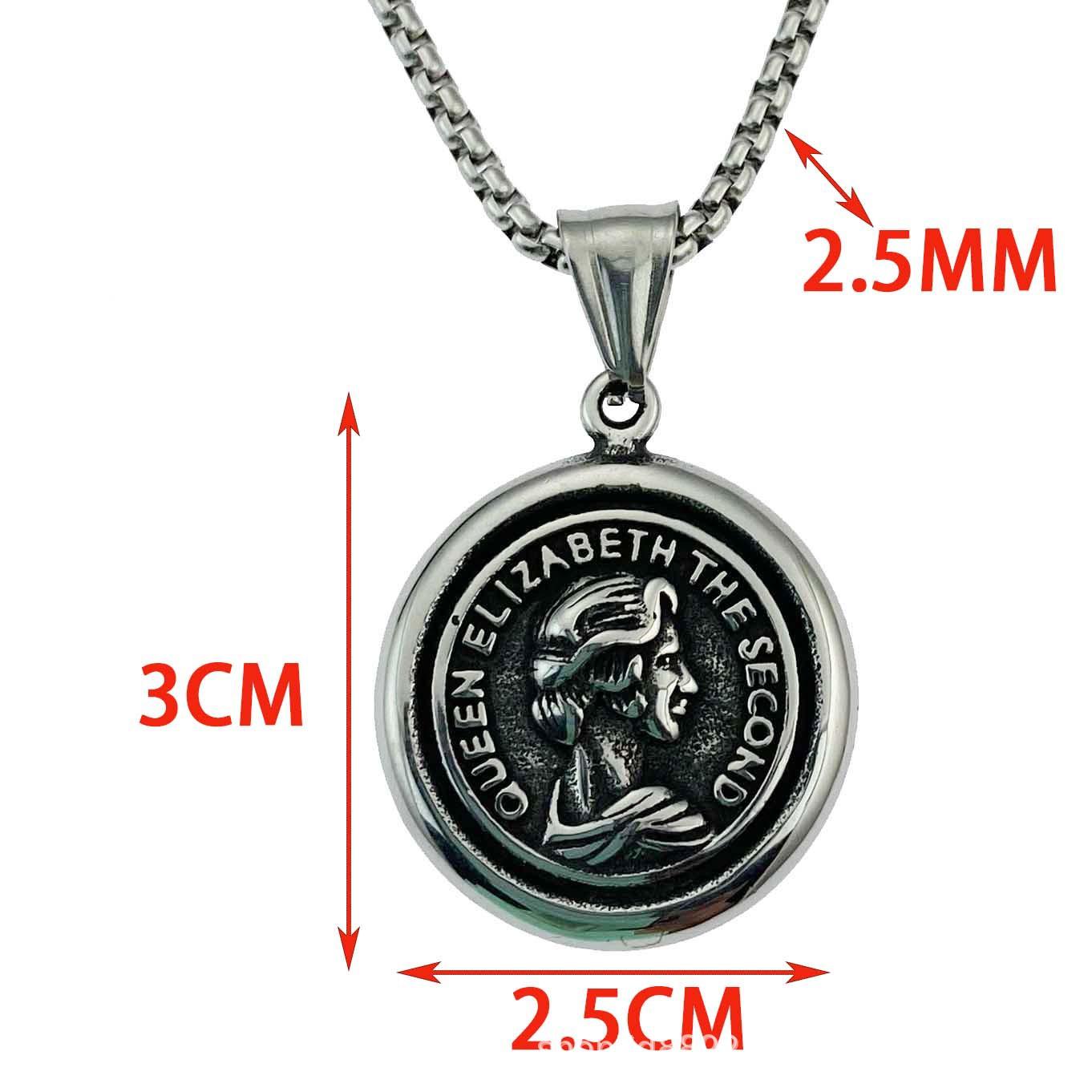 

Мужское ожерелье с подвеской из нержавеющей стали «Голова королевы», ожерелье из титановой стали с портретом Мадонны в стиле ретро