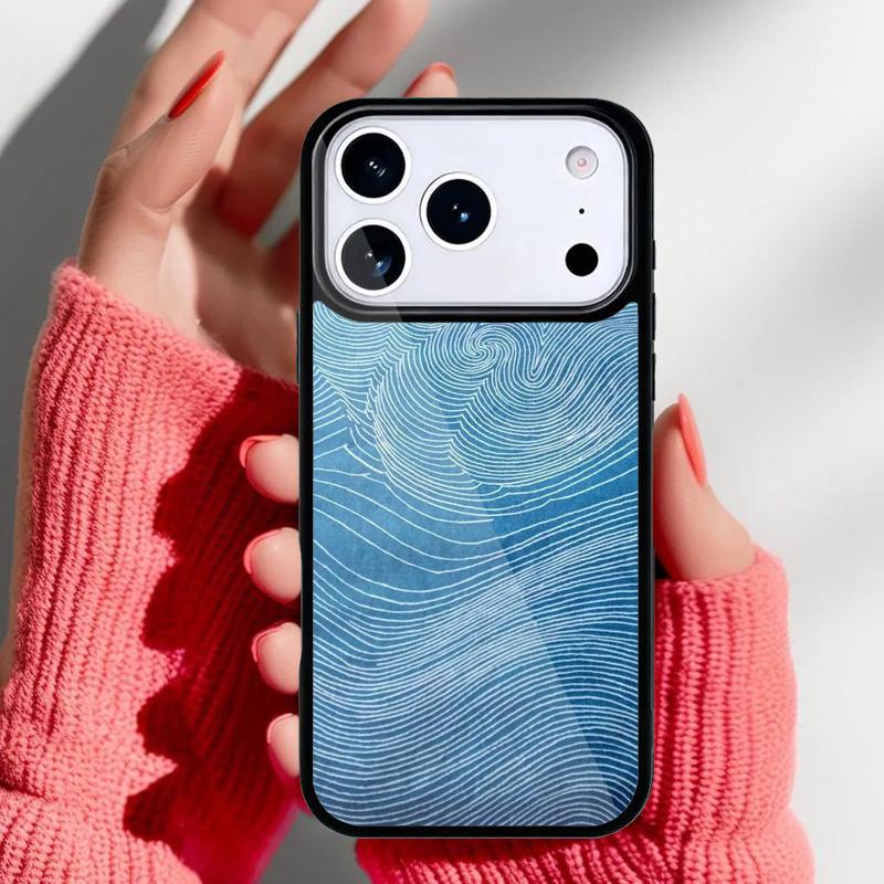 Fashion Abstract Art Line Wave Phone Case for iPhone 17 16 15 14 13 Pro Max Back Cover for 12 11 Pro Coque