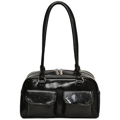 Mellbo Women's Shoulder Bag with Magnetic Closure, Double Pocket, Wide Opening, Waterproof, Abrasion-Resistant, and Shape-Retaining PU Leather, 28cm