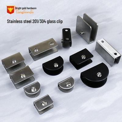 304 Stainless Steel Semicircular Glass Shelf Holder Clip