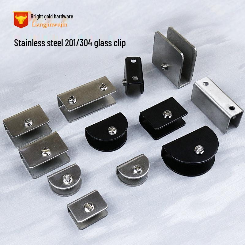 304 Stainless Steel Semicircular Glass Shelf Holder Clip