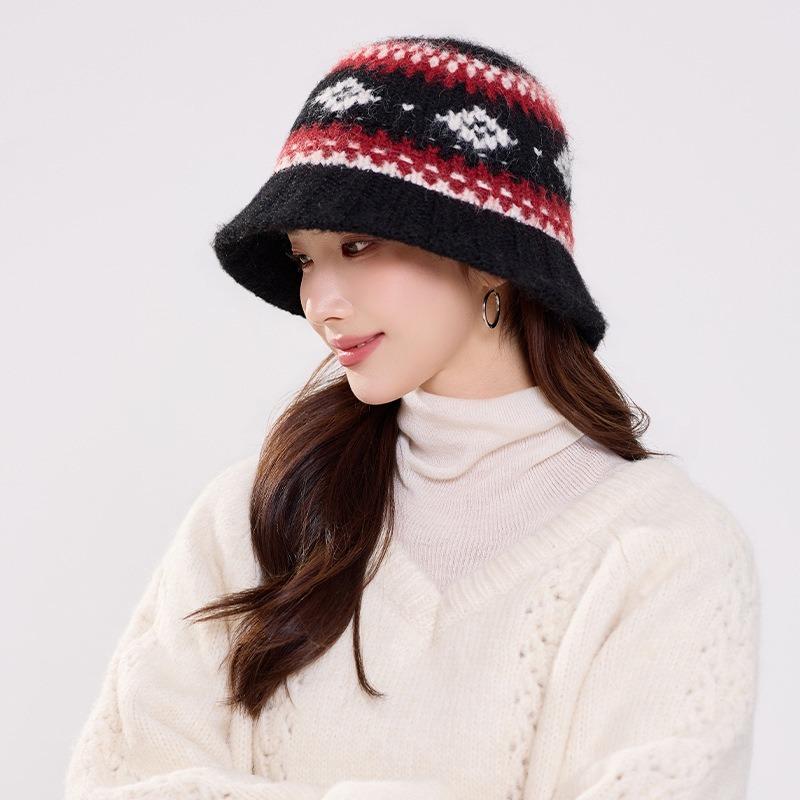 Women S Thick Warm Knit Bucket Hat For Autumn Winter Outdoor Cold Protection
