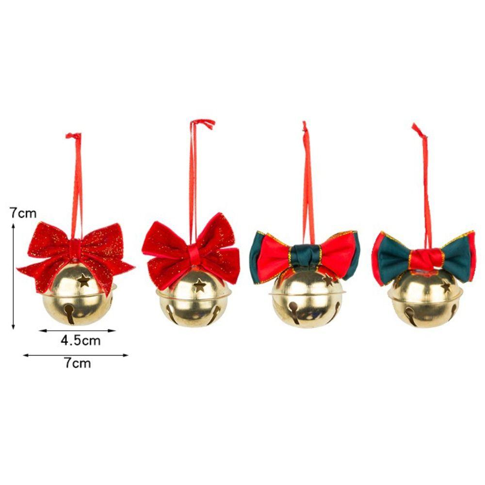 Velvet Bow Christmas Tree Bell Bell Pendant Hanging Design Bow Bell Pendant Door Hanging Wall Decor Christmas Tree Decor