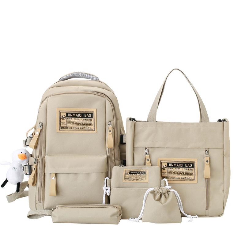 Fünfteilige Tasche für Damen und Herren mit großem Fassungsvermögen, Rucksack für Schüler der 4. bis 6. Klasse, Umhängetasche für College-Studenten
