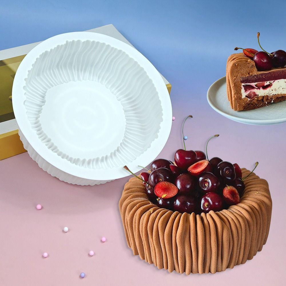 Cylindrical Coil Texture Baking Cake Molds Food-Grade Silicone Pudding Mould Chocolate Mold