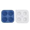 Ice Cube Tray Quick Release Food Grade Silicone 4 Cavity Soccer Ice Cube Mould with Lid for Whiskey Cocktails