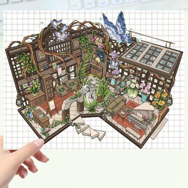 Cartoon Ancient Vine Flower Room - Simple and Cute Landscaping Stickers, Miniature Landscape Stickers, Stress Relief Stickers. Old Vine Flower - 3 pcs