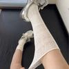 Thin, Leg-showing, High-heeled Socks, Calf Socks with Mesh, Mid-calf Socks, Retro, Breathable, and Perforated Socks for Women