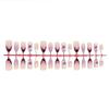 3D Stereo Floral Nail Art with Handmade Rhinestones - French Almond Purple Gradient Nail Tips