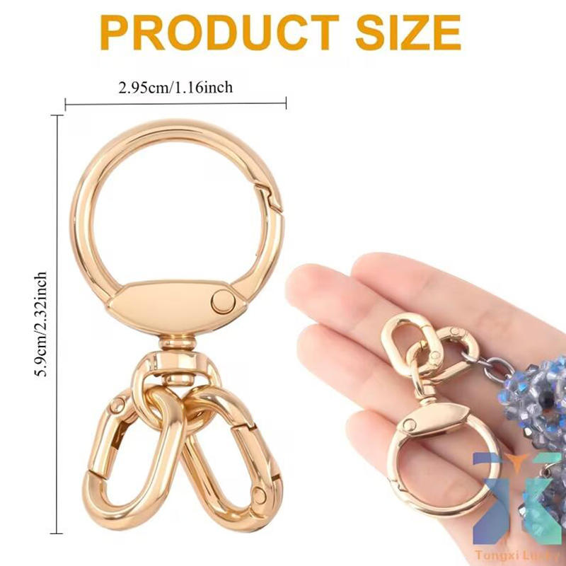 3 Stück Zinklegierung Schwenkkarabiner Metall-Drehverschluss für Tasche Handtasche DIY Hardware Zubehör