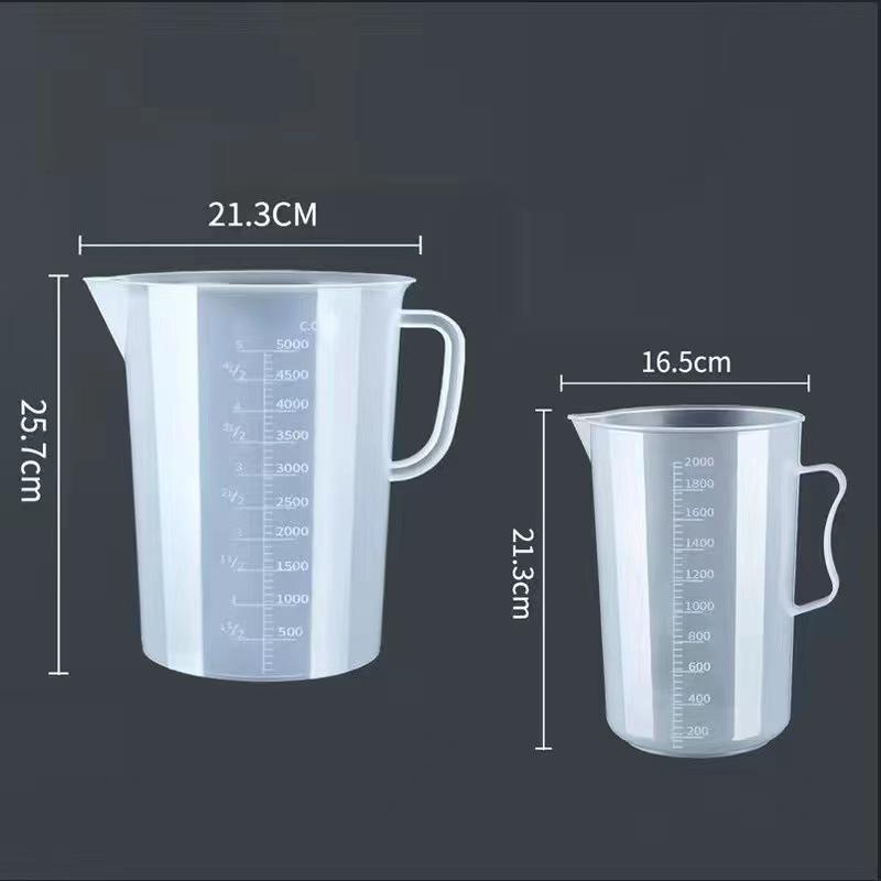 Graduated Measuring Cup Set - 1000ml & 5000ml Cylinders for Milk Tea Shop Equipment
