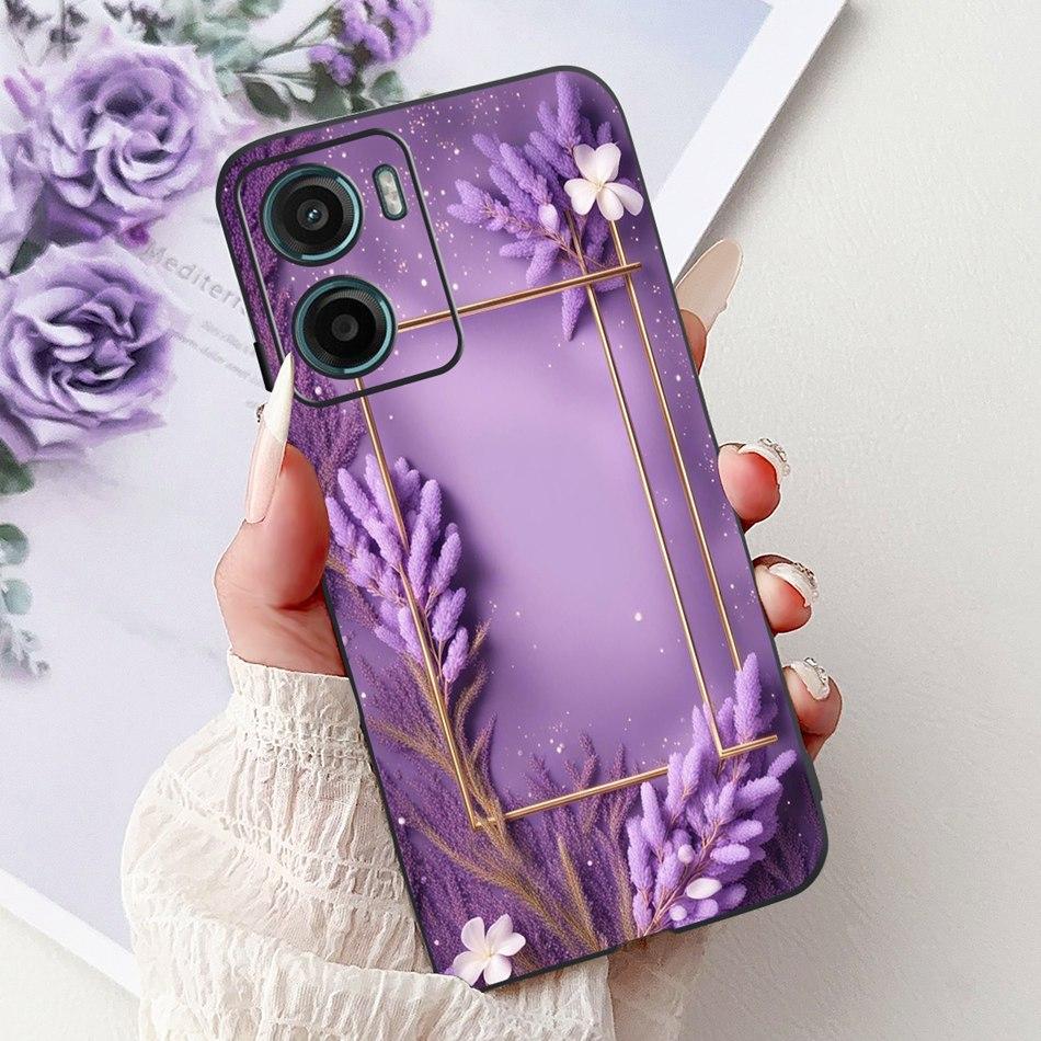 For Motorola Moto G05 G15 E15 2024 Floral Butterfly Phone Case For MOTO G05 G15 E15 4G Black Silicone Soft Lightweight Case