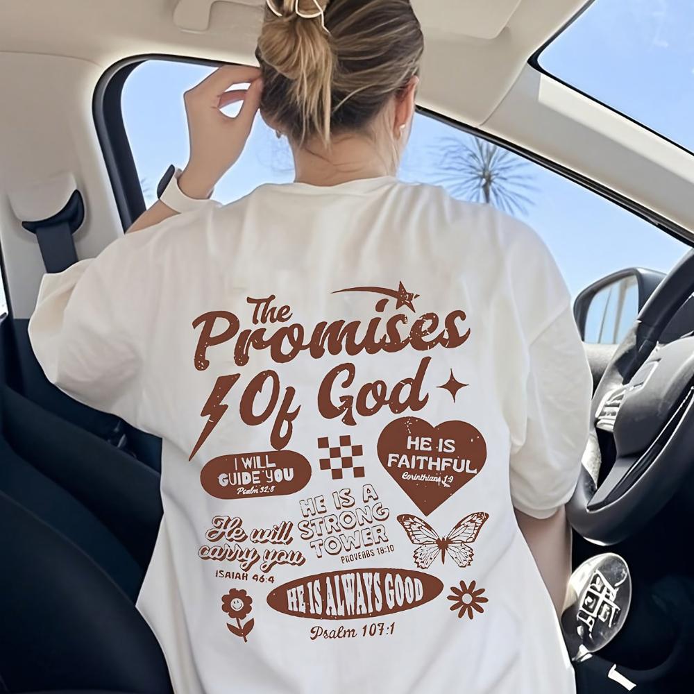 WomenS Inspirational Bible Verse TShirt Promises of God FaithBased Christian Apparel Psalm Scripture White Short Sleeve Top M