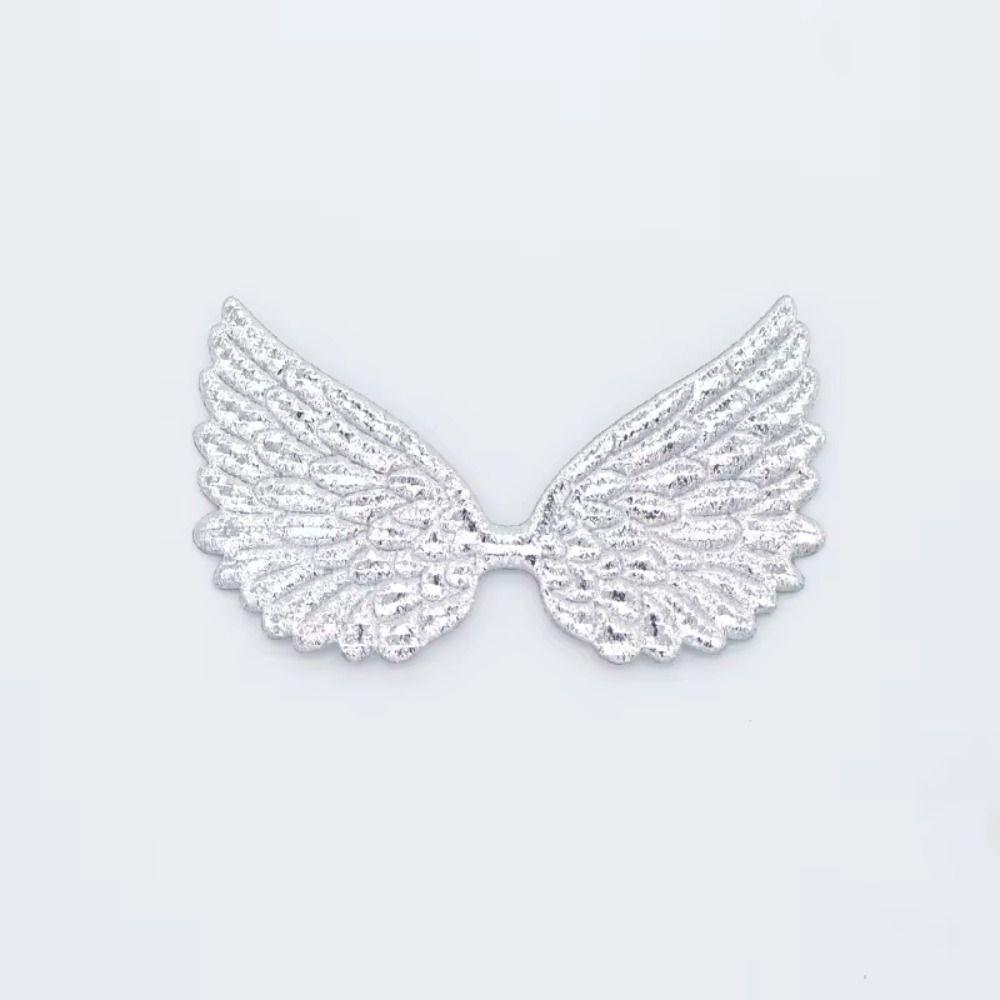 20PCS Gold And Silver Color Angel Wing Appliques Iron-On Patches DIY Crafts Patches For DIY Crafts