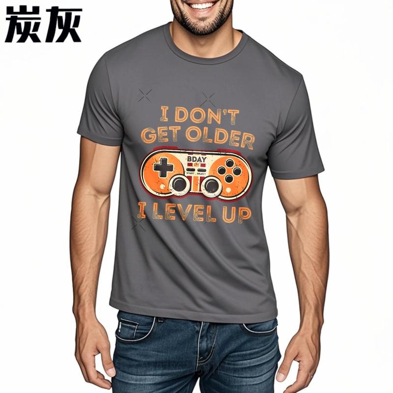 Summer Tshirt Male Rock Unisex Crew Neck Tshirt Cotton I Dont Get Older I Level Up Trendy Unisex Tee Shirt Graphic Workout Tops