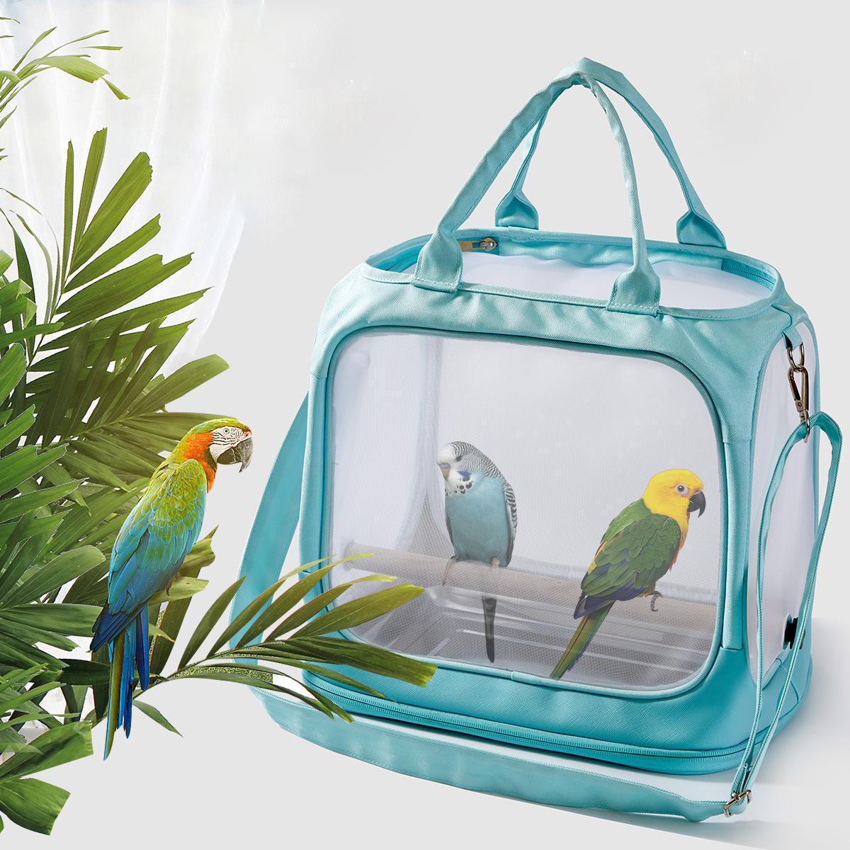 

FHH-009 Portable Bird Bag Foldable Nylon Mesh Oxford Cloth Small Pet Bird Carrying Bag Green