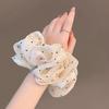 Women Oversized Scrunchies  Dot Point Mesh Hair Rope Large Fabric Elastic Hair Band Ponytail Holder Headwear
