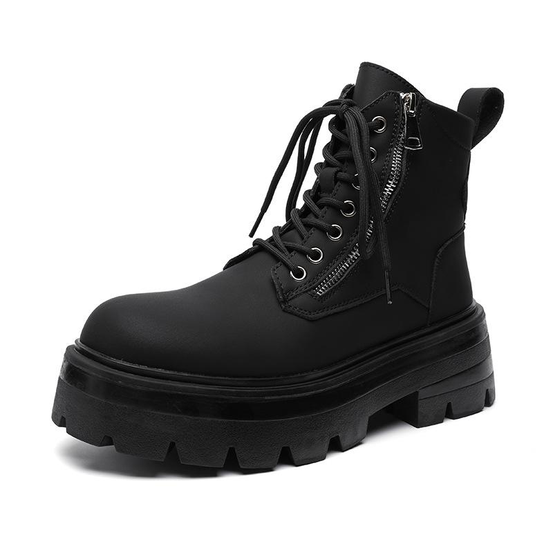 

Casual versatile Martin boots British retro tooling boots Outdoor hiking boots Niche men s boots 70088-R 44 чёрный