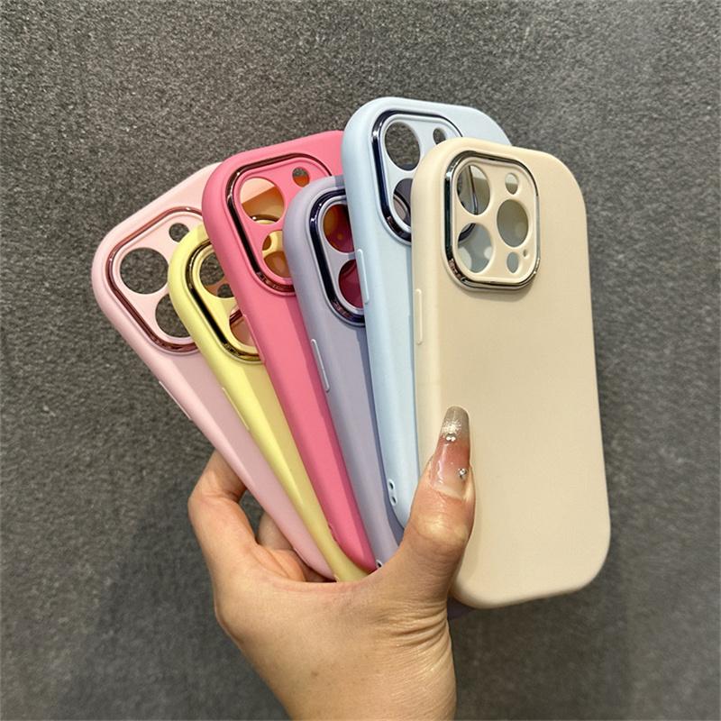 

Чехол для телефона ярких цветов для пар iPhone 11 12 13 14 15 Pro Max X XR XS Max 7 8 15 Plus, простой однотонный мягкий силиконовый чехол на заднюю панель For iPhone X