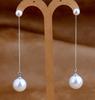 925  Silver Long Pearl Earrings for Women Ladies Statement Jewelry Korean Earrings Pendientes Brincos