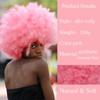 XINRAN Kurze flauschige Haare Afro verworrene lockige Perücken mit Pony für schwarze Frauen afrikanische synthetische leimlose Party Cosplay natürliche rosa Perücke