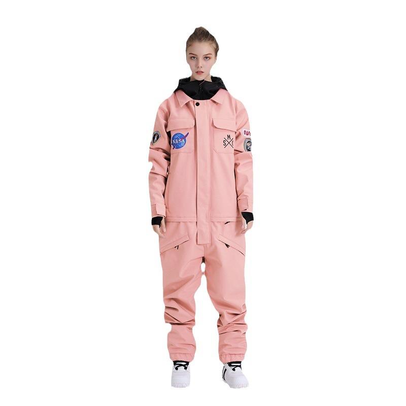 Windproof Waterproof One-Piece Ski Suit: Women's & Men's Thick Warm Outdoor Gear