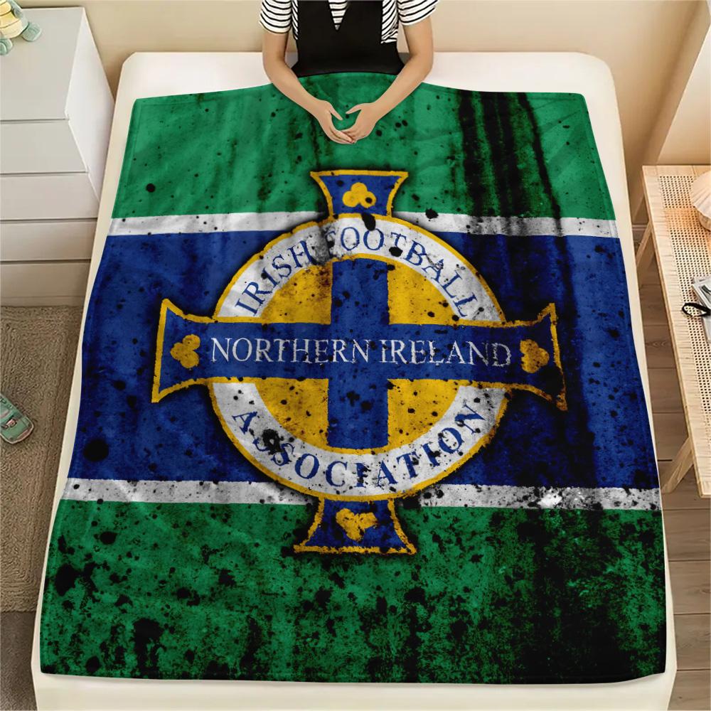Northern Ireland National Football Team Print Flannel Blanket, High quality Comfortable for All Seasons, Home Decor, Warmth and Comfort 80cm x 120cm
