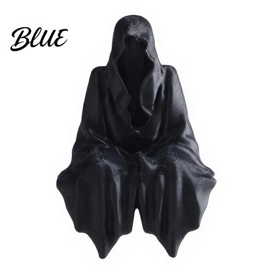 Cyberpunk Shelf Decor 3D Printed Tabletop Gothic Figurine Grim Reaper Sitting Statue Mysterious Cloaked Spooky Sculpture for Garden or Bookshelf,