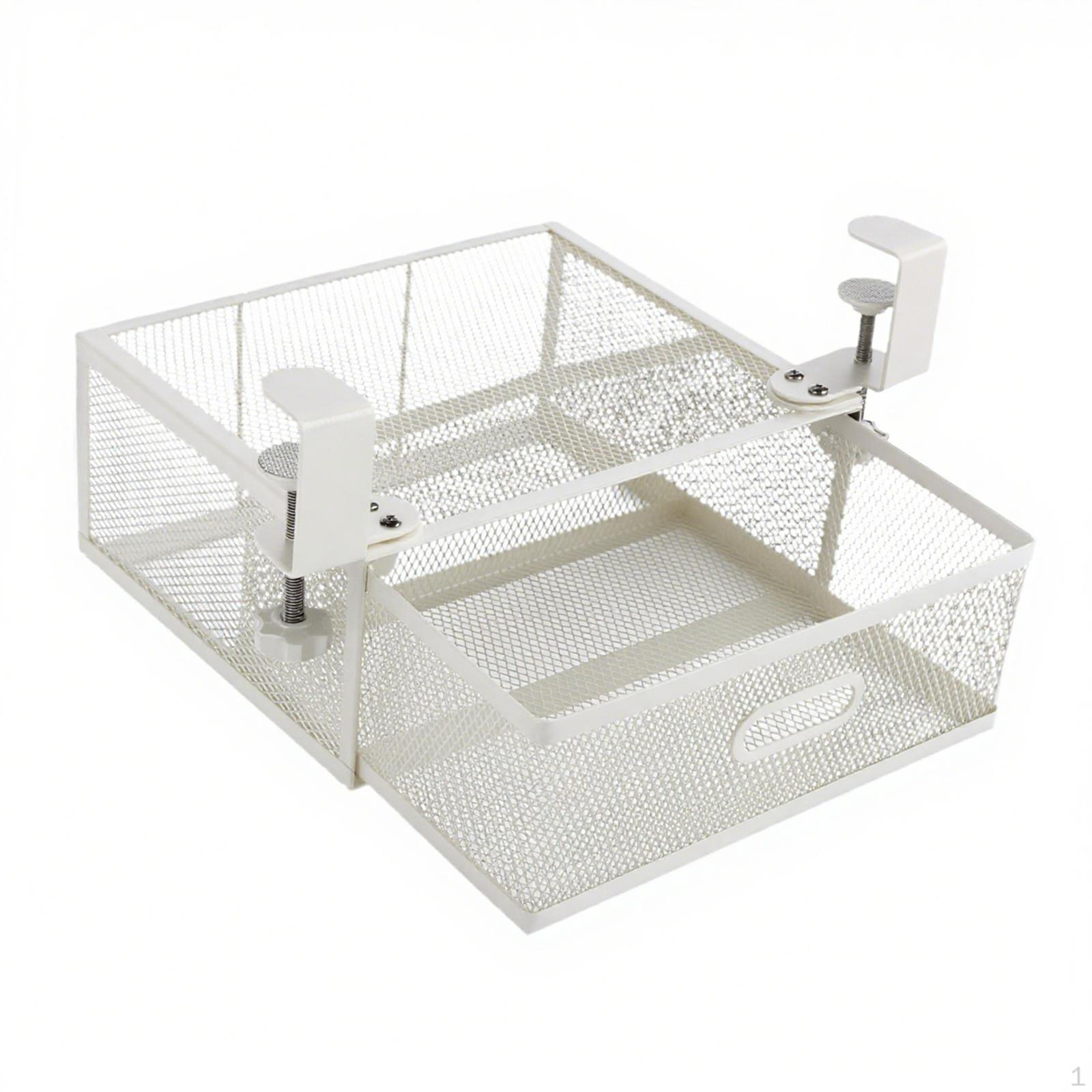 

Сетчатый органайзер для ящика под столом, подвесная полка-лоток, металлический, для дома, офиса, выдвижное хранилище белый