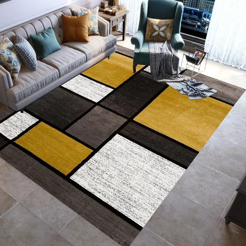 Stylish Geometric lines Washable Modern 3D Printing Carpet Mat for Living Room Bedroom Toilets Home Decoration Rugs