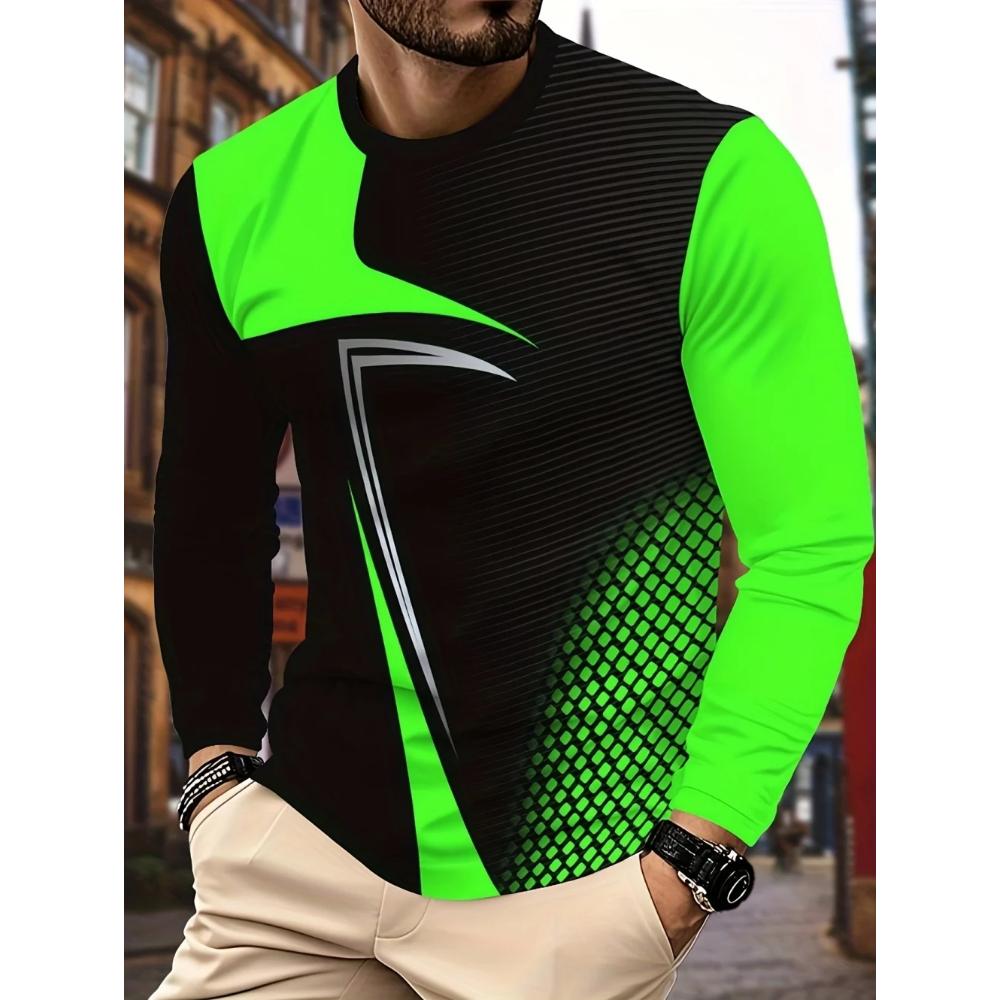 Men's Striped Top Fashion Versatile Long Sleeve Casual Comfort Pullovers Long Sleeves Men’s