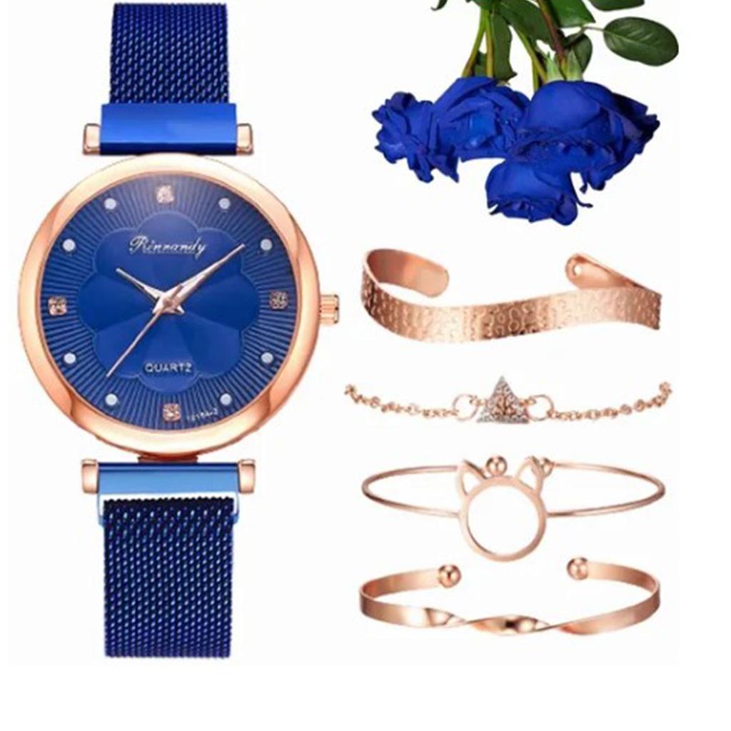 Women s Watch and Bracelet Set Fashionable Simple Quartz Watch with Bracelet for Business Casual Activities