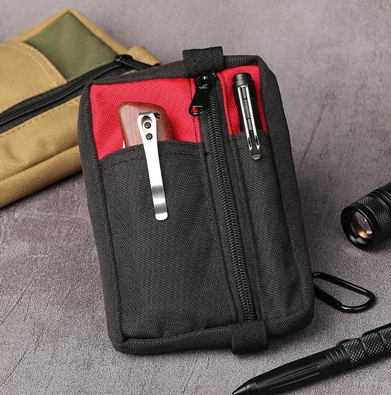 Tactically Storage Pouch Mini Portable Coin Purse Wallets Travel Zipper Belt Bag
