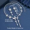 Women's fashionable butterfly tassel zircon necklace earring jewelry set, with a light luxury design and a high-end feel
